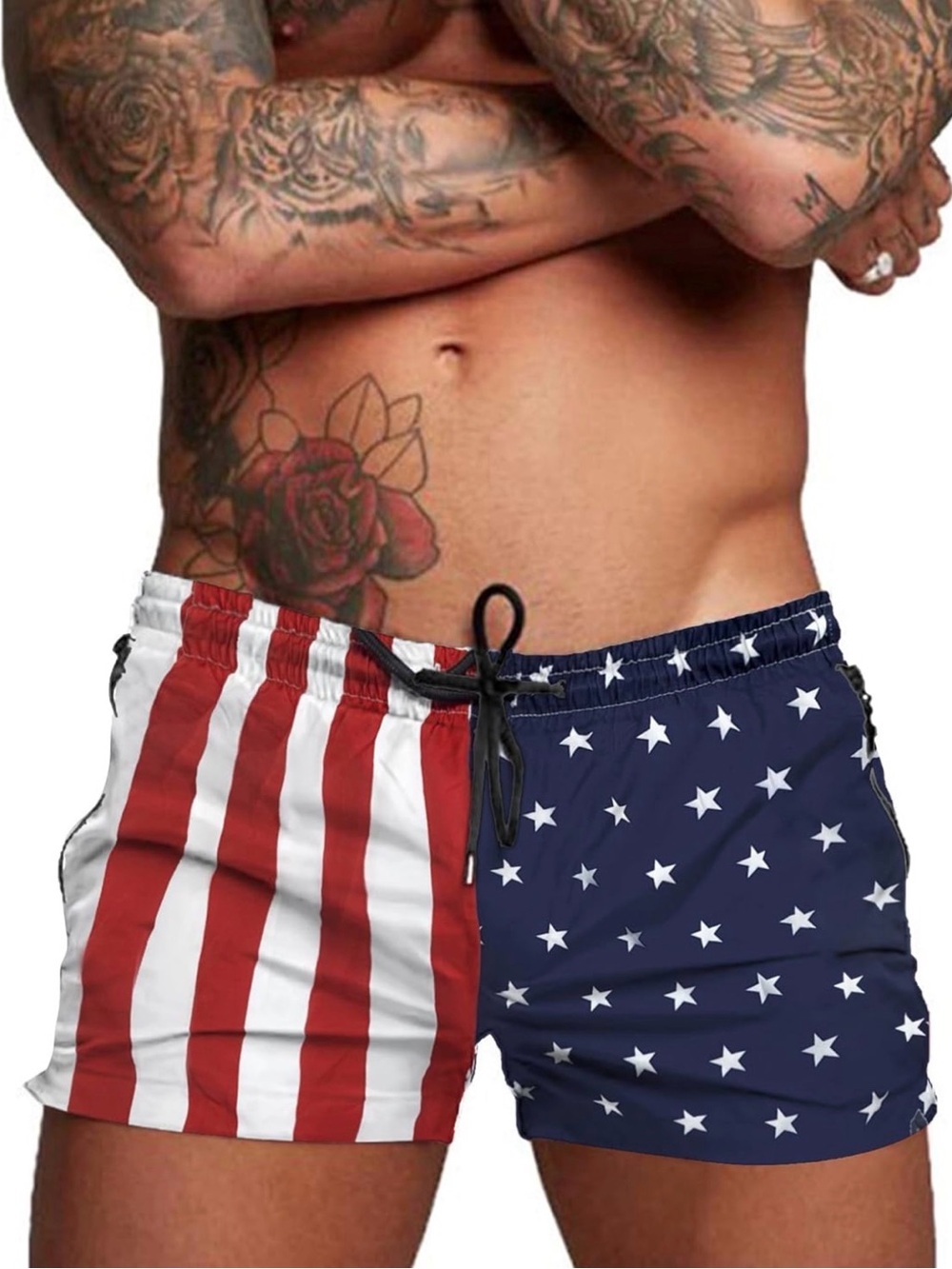 Men's American Flag Swim Shorts - Red, White & Blue